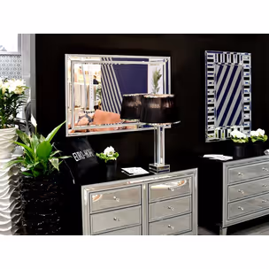 Lustro wiszące z kryształkami JS48 75x100
