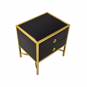 Szafka nocna szklana LW6072 50x40x55 cm - czarny