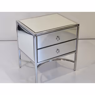Szafka nocna szklana LW6072 50x40x55 cm - srebrny