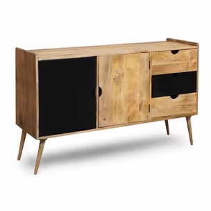 Komoda drewniana 3 szuflady OSLO - czarny
