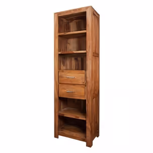 Regał drewniany z dwiema szufladami MODENA - palisander teak