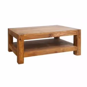 Stolik kawowy z półką drewniany VERONA 120x70 - palisander teak