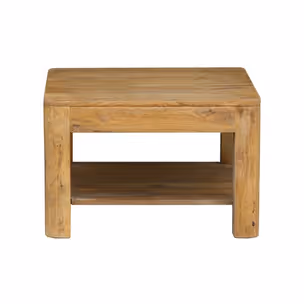 Stolik kawowy drewniany z półką BARI mały - palisander teak