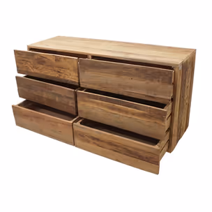 Komoda drewniana CENTURY RUSTIC 6 szuflad - stare drewno