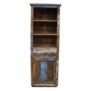 Regał z drewna z odzysku z drzwiami i szufladą RUSTIC VINTAGE
