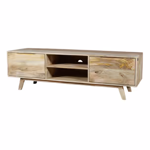 Szafka RTV drewniana z dwiema szufladami STOCKHOLM 150 cm - mango naturalne