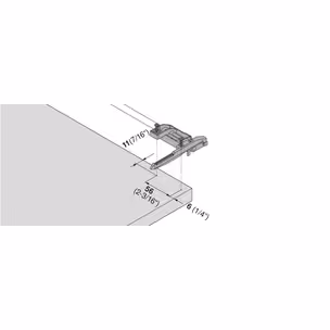 Blokada szuflady tackowej TANDEM 560H, 561H / MOVENTO 760H, 766H - ciemnoszary / gr. boku 16 mm