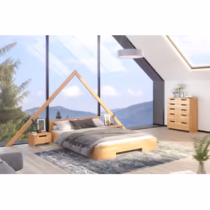Łóżko drewniane bukowe SPECTRUM Long 200x220 - biały