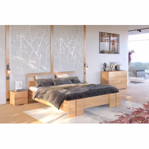 Łóżko drewniane bukowe ze skrzynią na pościel VESTRE Maxi&ST 120x200 - biały