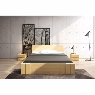 Łóżko drewniane sosnowe z szufladami VESTRE Maxi&DR 120x200 - palisander