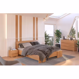 Łóżko drewniane bukowe VESTRE Maxi&Long 140x220 - naturalny