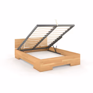 Łóżko drewniane bukowe ze skrzynią na pościel SPECTRUM Maxi&ST 120x200 - naturalny