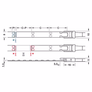 Taśma LED Häfele Loox5 2072, 12V, 8mm, 120LED/m, 2,4W/m, barwa zimna 5000K, IP20, 5m