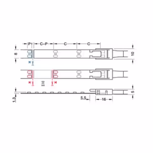 Taśma LED Häfele Loox5 2074, 12V, 8mm, 120LED/m, 9,6W/m, barwa zimna 5000K, IP20, 5m