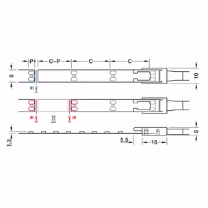 Taśma LED Häfele Loox5 3076, 24V, 8mm, 120LED/m, 19,2W/m, barwa neutralna 4000K, IP20, 5m