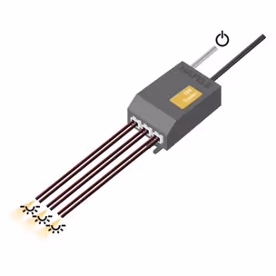 Rozdzielacz na 3 wtyki LOOX z funkcją przełączania / 12 V 