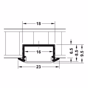 Profil wpuszczany LOOX 1190 do taśm LED 10 mm - aluminium/biały / gł. 6.5 mm / dł. 250 cm