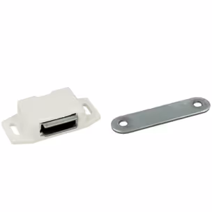 Zamek magnetyczny + zwora metal/tworzywo biały