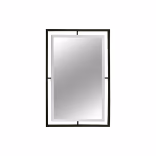Lustro w stalowej oprawie LW6853 100x120 cm - czarny