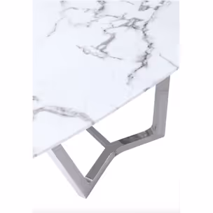 Stół WHITE CARRERA 180x90 - biały/srebrny