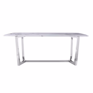 Stół WHITE CARRERA 180x90 - biały/srebrny