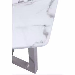 Stół WHITE CARRERA 180x90 - biały/srebrny