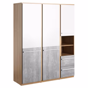 Szafa 3-drzwiowa PLANO PN-01 - dąb nash/biały