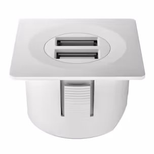 Podwójne gniazdo USB LOOX ESC 2001 modułowe - biały mat / 12 V
