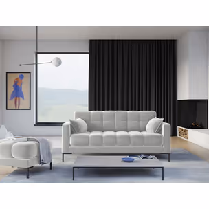 Aksamitna sofa 2-osobowa MAMAIA - czarne nogi