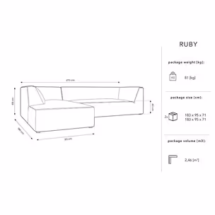 Narożnik modułowy RUBY lewostronny