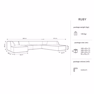 Narożnik panoramiczny RUBY prawostronny
