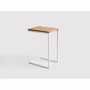 Stolik LUPE SOLID WOOD 30 - dąb/biały