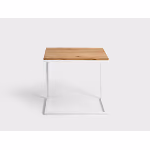 Stolik LUPE SOLID WOOD 60 - dąb/biały