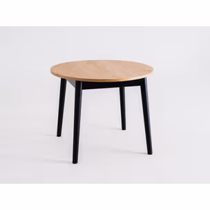 Drewniany stół okrągły rozkładany ANTON ROUND 95-175x95 - dąb/czarny