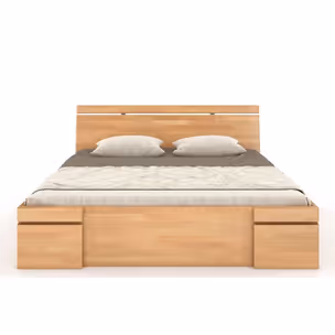Łóżko drewniane bukowe z szufladami SPARTA Maxi&DR 140x200 - naturalny