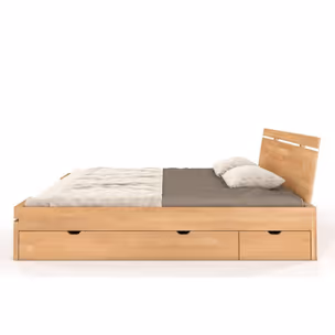 Łóżko drewniane bukowe z szufladami SPARTA Maxi&DR 140x200 - naturalny