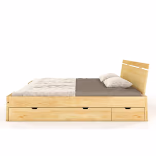 Łóżko drewniane sosnowe z szufladami SPARTA Maxi&DR 140x200 - naturalny