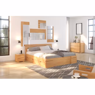 Łóżko drewniane bukowe z szufladami SPARTA Maxi&DR 160x200 - naturalny