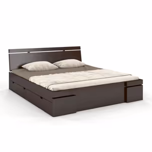 Łóżko drewniane bukowe z szufladami SPARTA Maxi&DR 200x200 - palisander