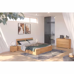 Łóżko drewniane bukowe z szufladami SPARTA Maxi&DR 200x200 - palisander