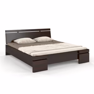 Łóżko drewniane sosnowe ze skrzynią na pościel SPARTA Maxi&ST 160x200 - palisander
