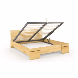 Łóżko drewniane sosnowe ze skrzynią na pościel SPARTA Maxi&ST 200x200 - naturalny