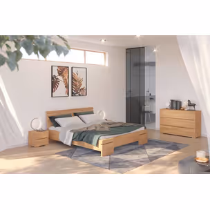 Łóżko drewniane bukowe SPARTA Maxi&Long 120x220 - orzech