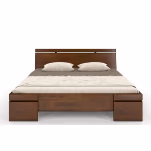 Łóżko drewniane sosnowe SPARTA Maxi&Long 160x220 - orzech