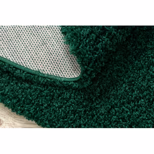 Dywan okrągły MALACHITE shaggy 5cm - butelkowa zieleń