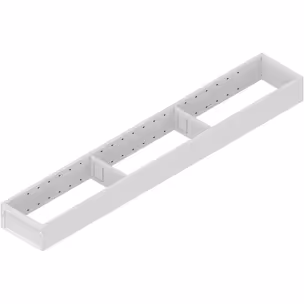 AMBIA-LINE ramki do szuflady standardowej, do LEGRABOX/MERIVOBOX, stal, dł.=650 mm, szerokość=100 mm+jedwabiście biały mat*P/U: 1
