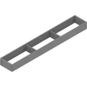 AMBIA-LINE ramki do szuflady standardowej, do LEGRABOX/MERIVOBOX, stal, dł.=650 mm, szerokość=100 mm+szary indium mat*P/U: 1