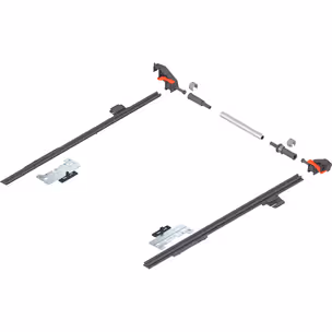 MERIVOBOX Stabilizacja boczna, dł.=400 mm, KB=1400 mm, pełen wysuw+R7037 ciemnoszara*P/U: 1/10