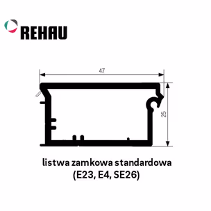 Listwa zamkowa E23 - aluminium / dł. 250 cm