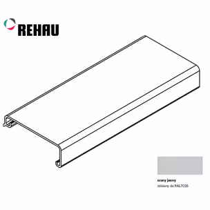 Listwa zamkowa FRAME górna (pokrywa) - jasny szary / dł. 250 cm